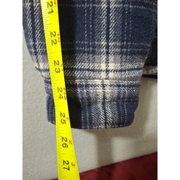Jachs New York Mens Flannel Jacket Large Blue Plaid Wool Shacket Chore Coat - Picture 12 of 13